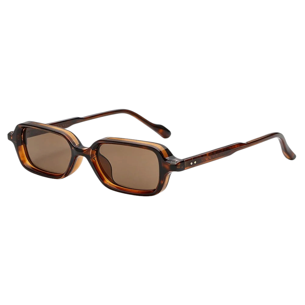 Aureliss Cole Sonnenbrille mit rechteckigem Schildpatt-Rahmen aus Kunststoff und braunen Gläsern