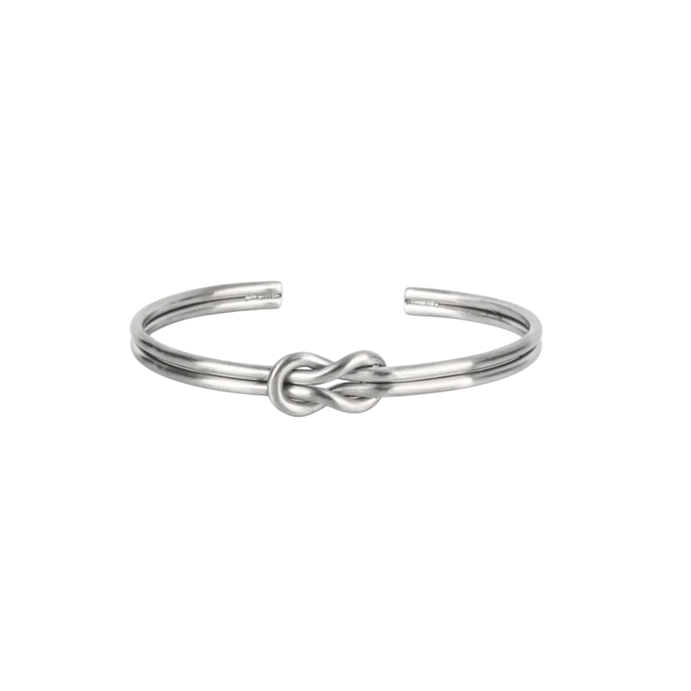 Aureliss Kenji Armreif in Silber mit elegantem Knoten-Design aus Edelstahllegierung