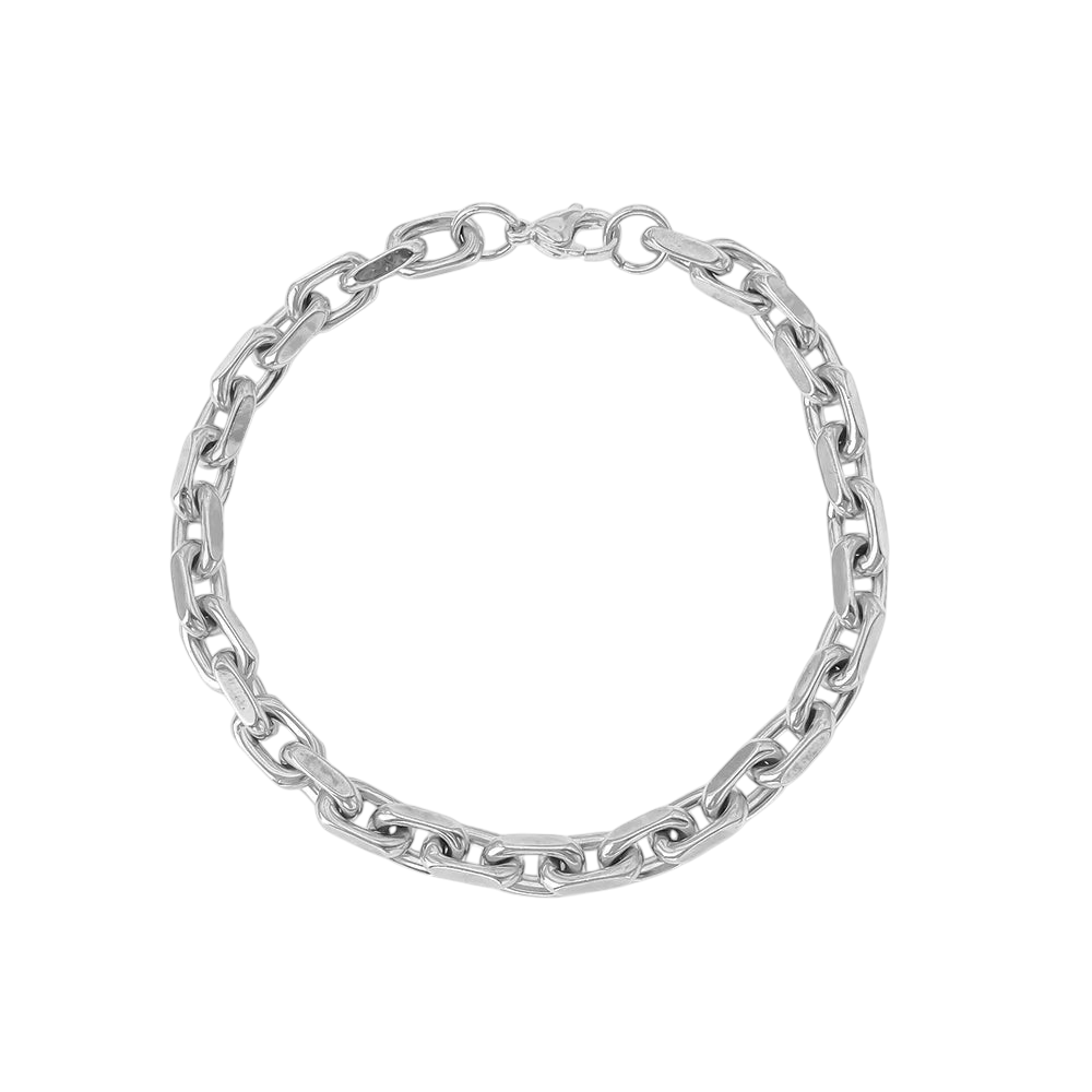 Aureliss klassisches Gliederarmband aus silberfarbenem Edelstahl mit glänzendem Finish und sicherem Verschluss