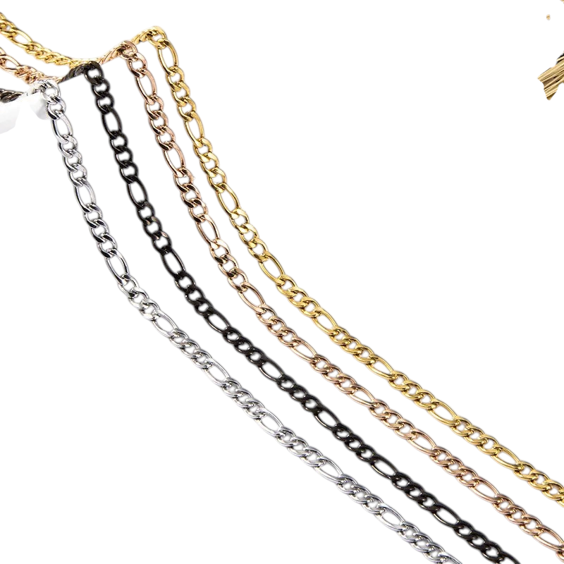 Aureliss Figaro-Ketten aus Edelstahl in Gold, Silber, Roségold und Schwarz mit klassischem Gliedermuster