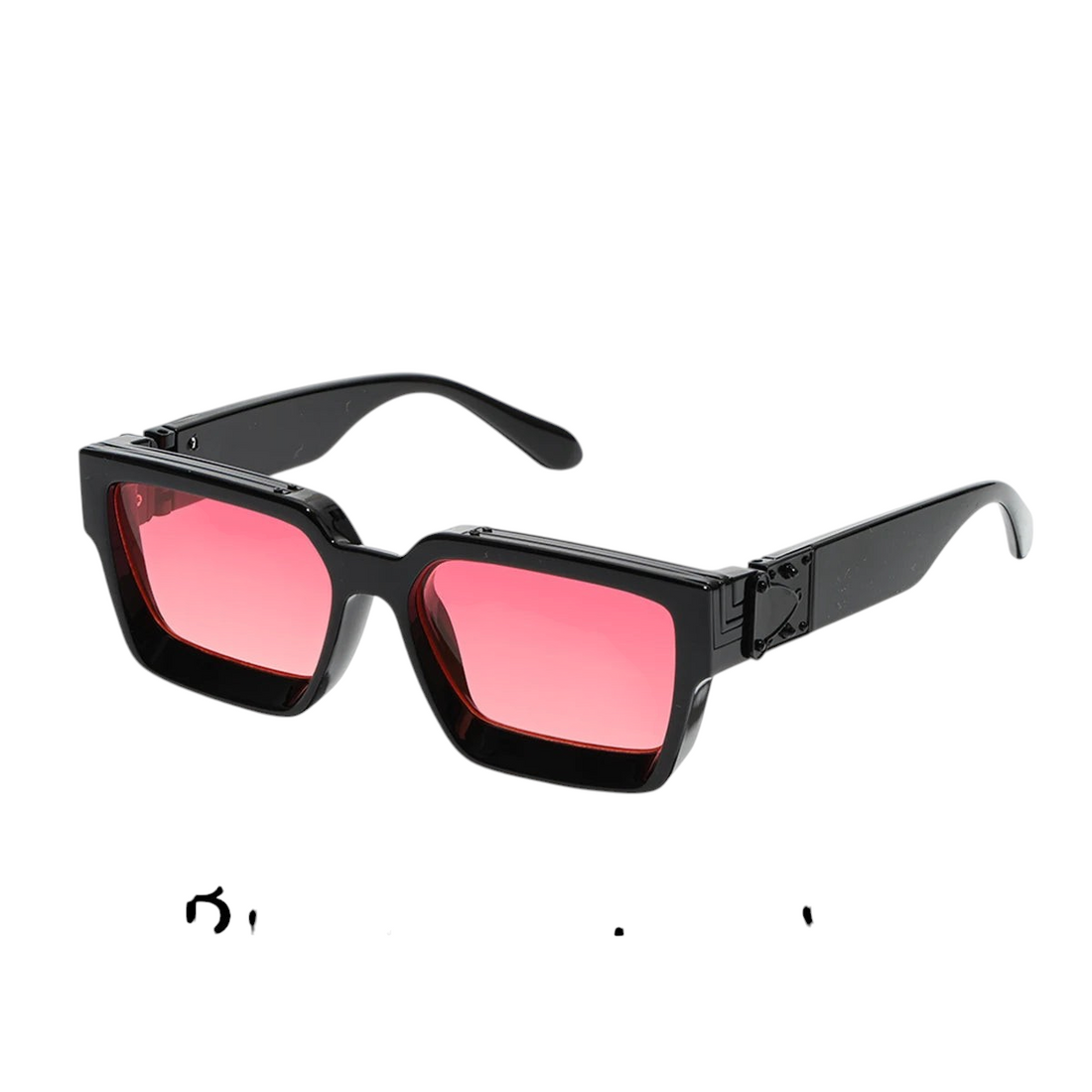 Aureliss Remy quadratische Sonnenbrille mit schwarzem Polycarbonat-Rahmen und getönten roten Gläsern