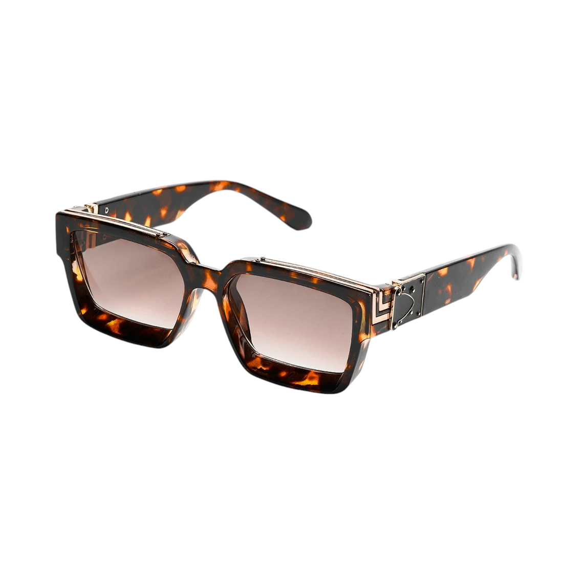 Aureliss Remy quadratische Sonnenbrille in Schildpatt-Optik mit braunen Gläsern und UV400-Schutz