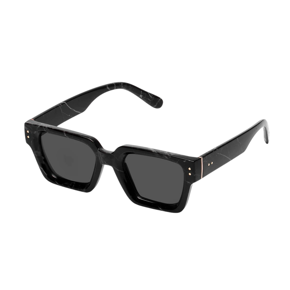 Aureliss Remy quadratische Sonnenbrille in Schwarz mit Marmoroptik, Polycarbonat-Rahmen und UV400-Schutz
